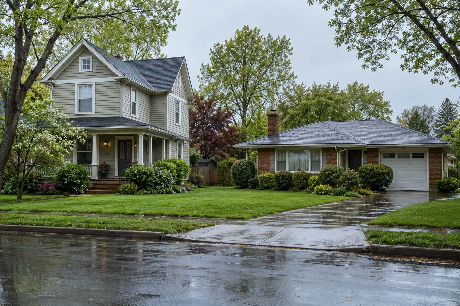A frame house with a sump pump basement in Akron